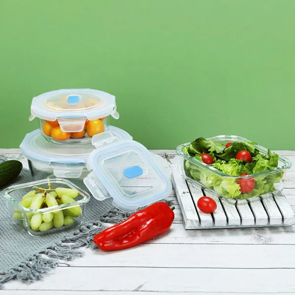 glass food containers with glass lids