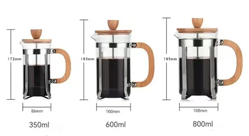 Monolayer French Coffee Press Glasses High Borosilicate Glass/Stainless Steel