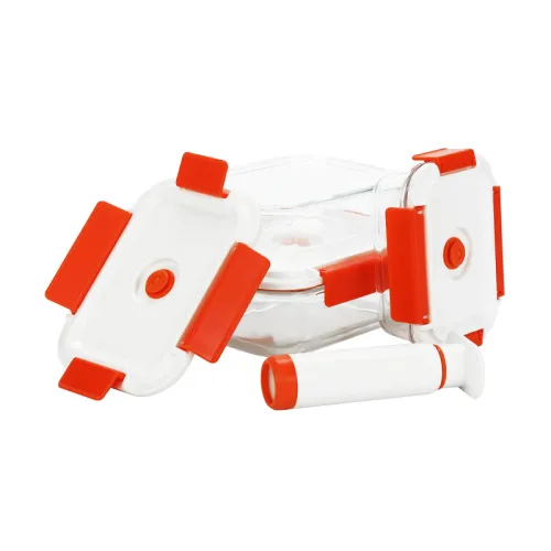 Airtight Glass Containers with Plastic Lids for Food Storage