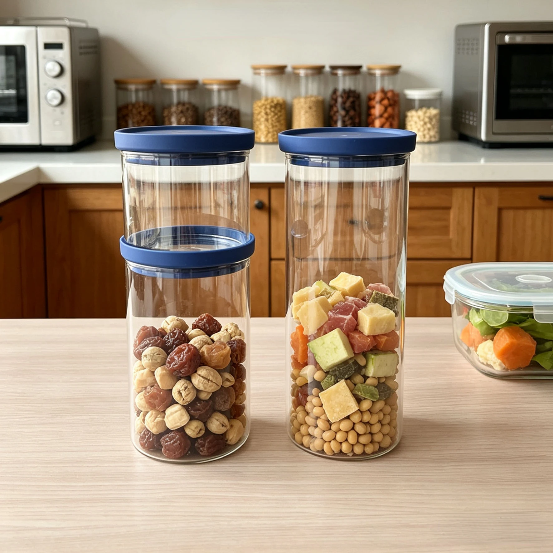 Small Glass jars with airtight lids, glass lid, leakproof