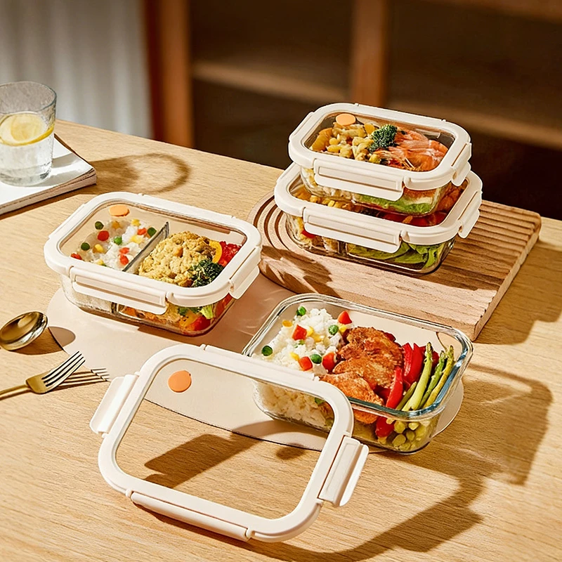 Panoramic Large Skylight Glass Lid Food Storage Container, Oven Safe with Lid, BPA Free, 100% Leakproof