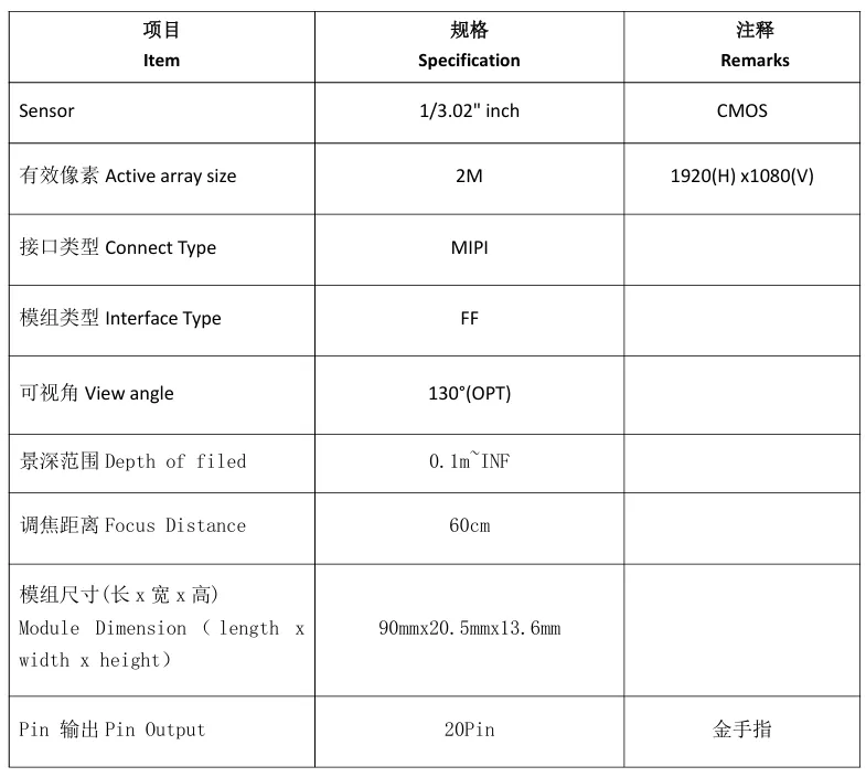 MY-FPC2M838-A1 2MP MIPI Camera Module With IR-CUT