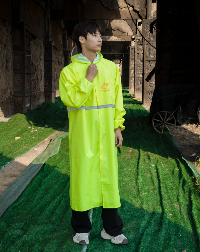 Long Rain Jacket Extended Coverage For Adults