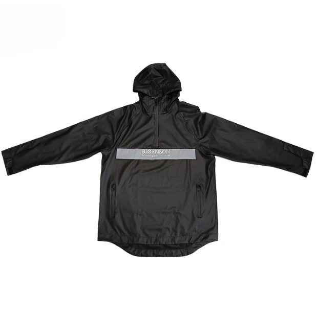 Long imperméable noir avec capuche