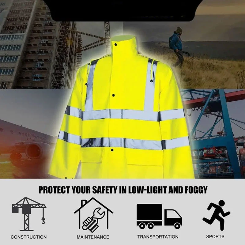 Polyester long raincoat with waterproof zipper windproof outdoor rain coat for adult button cuff