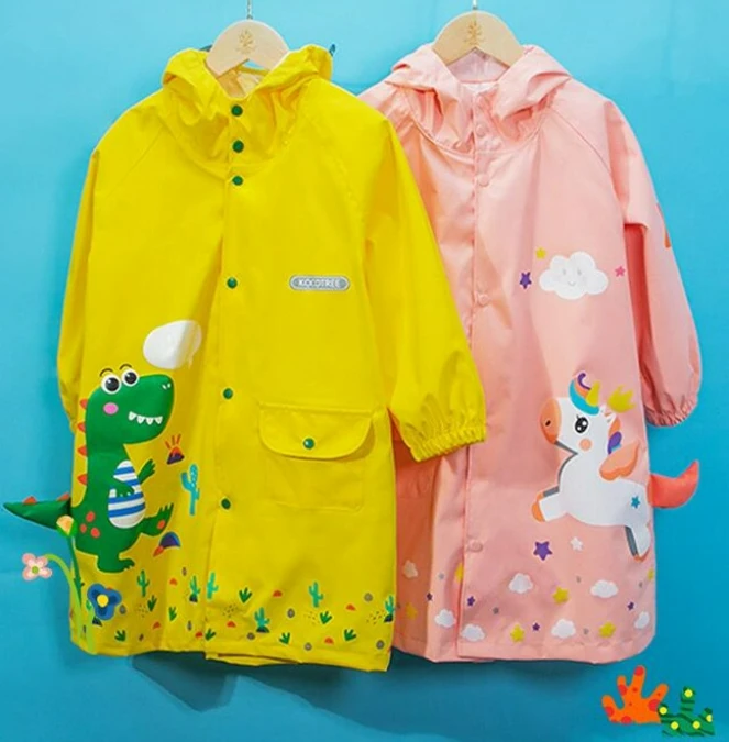 Polyester long raincoat with waterproof zipper windproof outdoor rain coat for adult button cuff