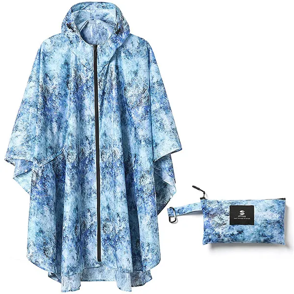Polyester long raincoat with waterproof zipper windproof outdoor rain coat for adult button cuff Polyester long raincoat with waterproof zipper windproof outdoor rain coat for adult button cuff
