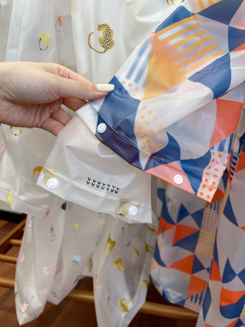 Full Printing Long Raincoat, EVA Fabric, 100% Waterproof