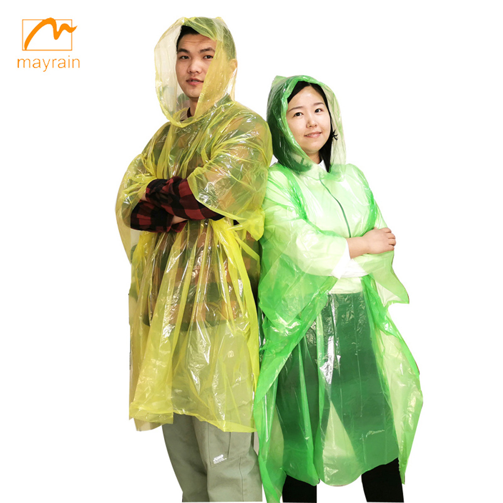 Disposable PE Rain Poncho - Lightweight, Waterproof, Easy to Carry