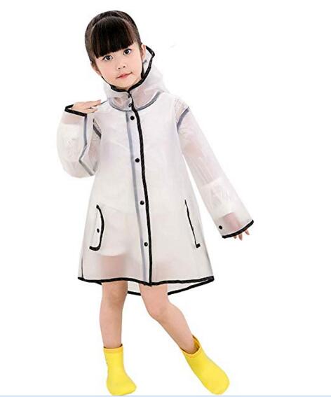 Custom recycled waterproof hooded pvc plastic raincoat for children