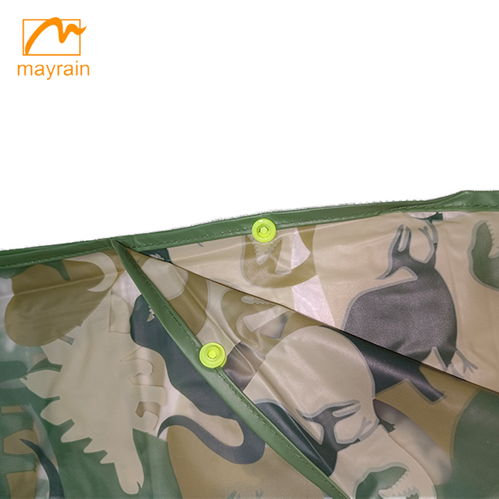 Waterproof and windproof custom printed long adult rain coat outdoor cycling impermeable raincoat