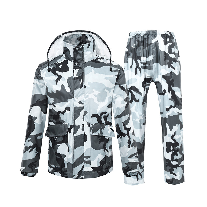 camo full printing rain suit for motorcycle