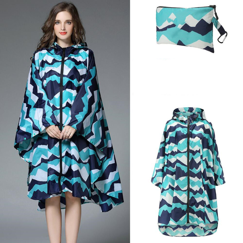 Fashionable Design Long Raincoat Rain Poncho Waterproof Polyester