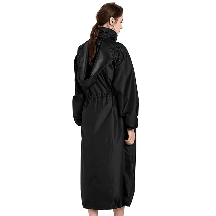 Women's Fashionable Long Waterproof Raincoat - Polyester Adult Style