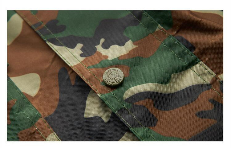 Need an Army Green Camo Raincoat—Waterproof Zip Poncho?