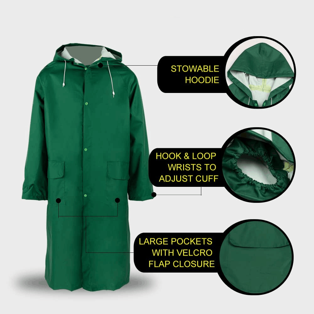 High Quality Long Raincoat with Pocket: Waterproof Jacket