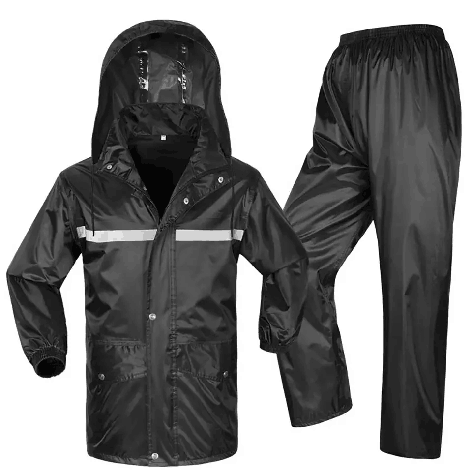 High quality polyester raincoat custom color rain suit jacket with pants waterproof rain coat