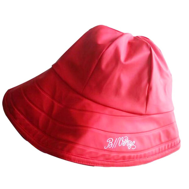 PU rain waterproof fisherman bucket folded hat