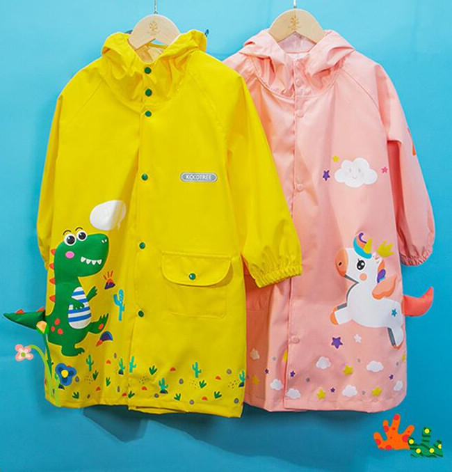 Fashion Waterproof Polyester Rain Poncho Hood Kids One Size XL Girls Print Raincoat Reusable Rainwear One Travel Tours Logo
