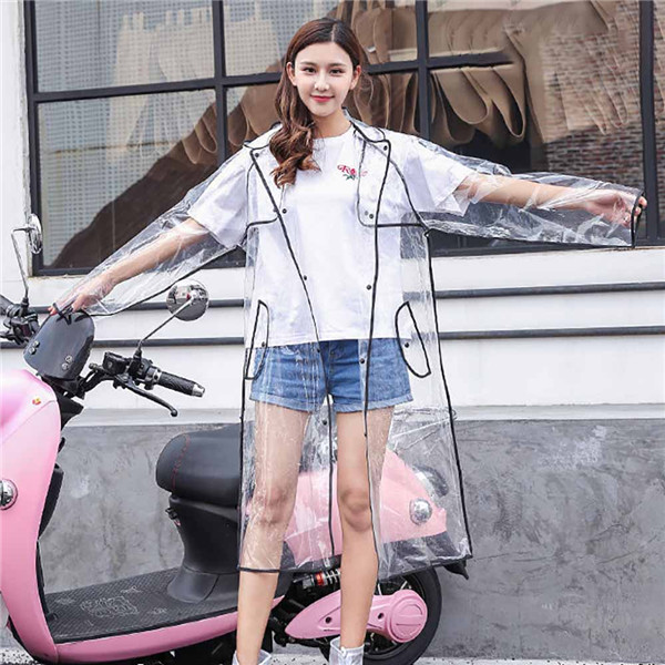 EVA see through woman long rain cover coat