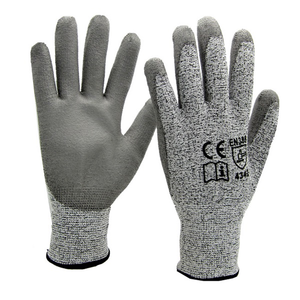 PU Coated Cut Resistant Work Gloves Level 5 anti cut glove