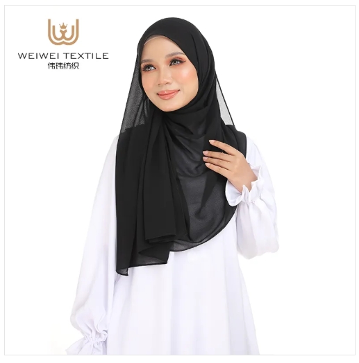 Square Chiffon Scarf Lightweight Texture