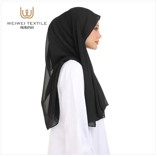 Square Chiffon Scarf Lightweight Texture