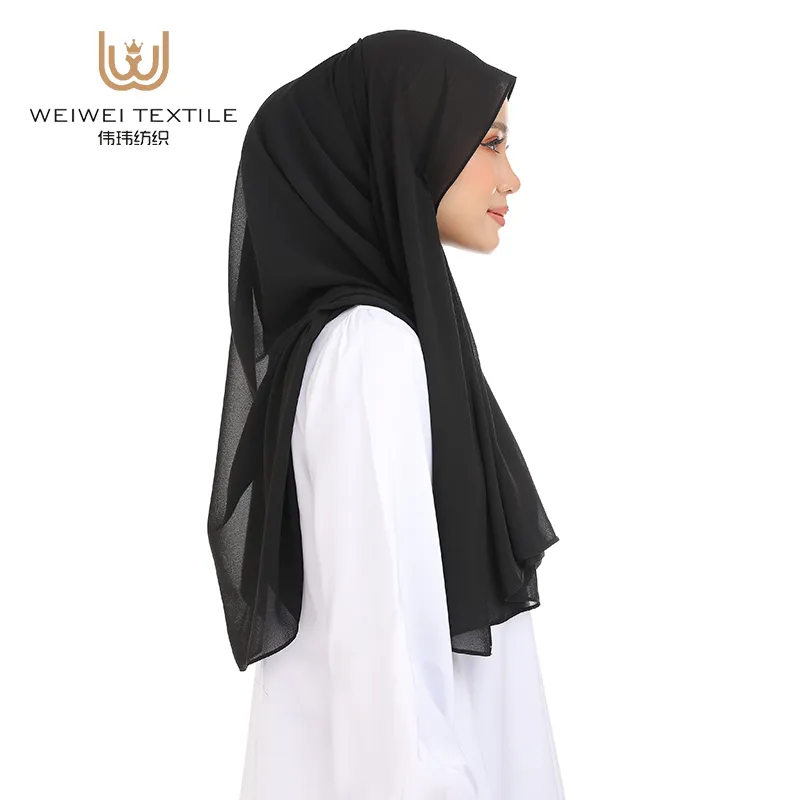 Trendy Patterns on Square Chiffon Hijab