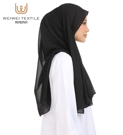 Square Chiffon Hijab Wrinkle-Resistant Fabric Eases Maintenance