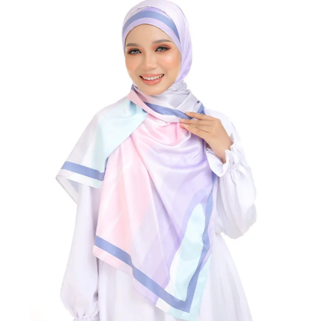 Satin Silk Scarf Smooth Texture Enhances Elegant Draping