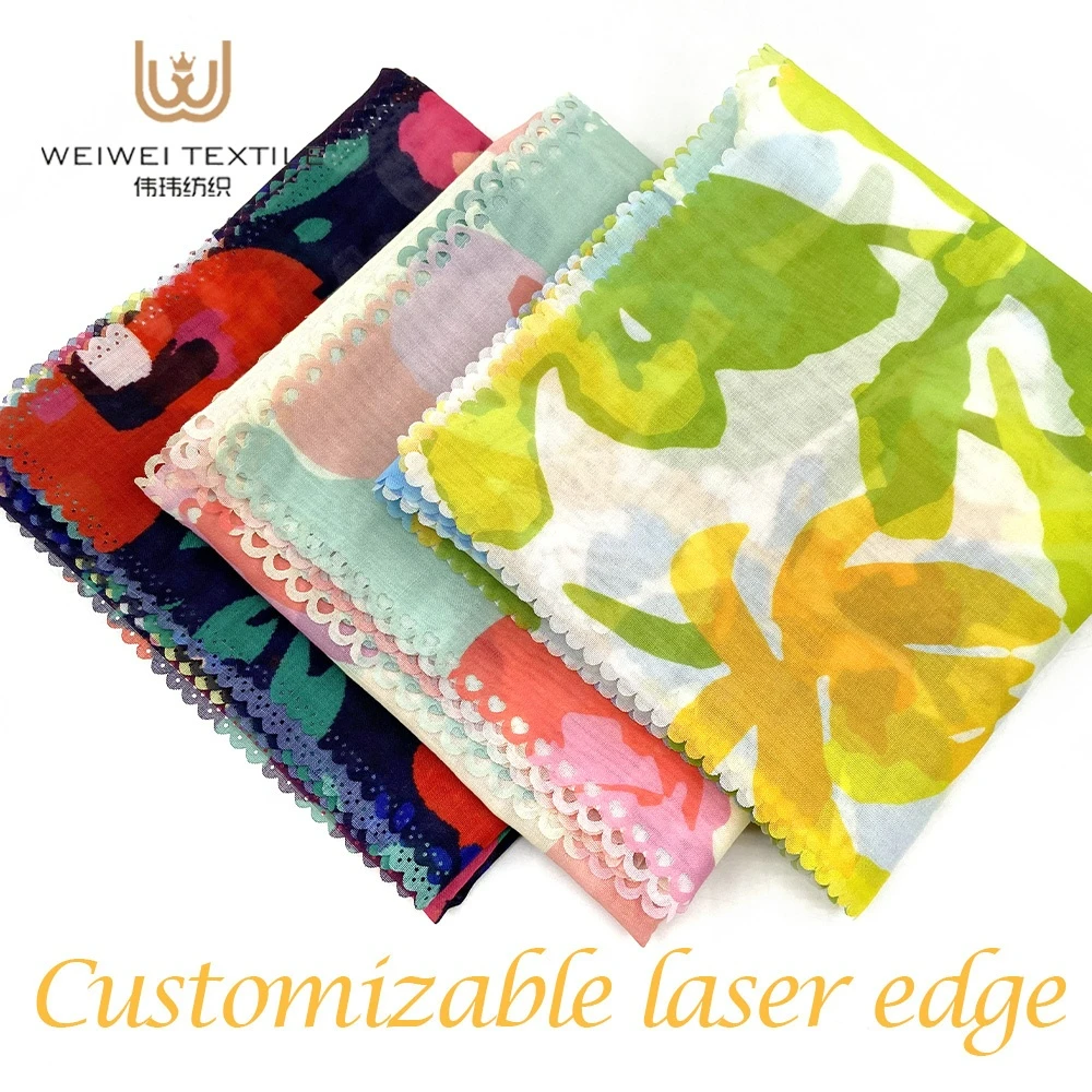 Waterproof Cotton Voile Muslim Printed Headscarf Hijab