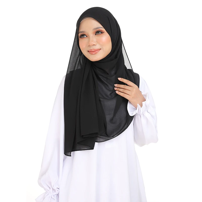 Square Hijab Plain Dyed Chiffon Scarf