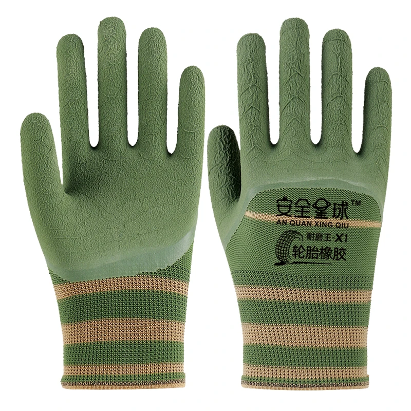 Construction Engineering Latex Coating Wear Resistant Anti-Slip Labor Protection Industrial Gloves