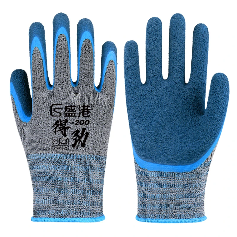 Hot Selling Wholesale Impact Resistant Non-Slip Safety Work Gloves Latex Coated Industrial Gloves