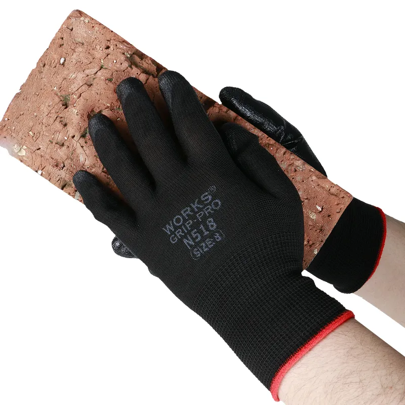 Need Wholesale Non-Slip Work Gloves Black Nitrile Coated?