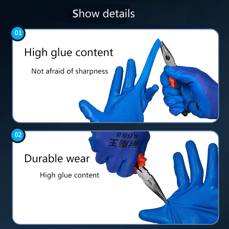 Wholesale High Quality Smooth Coated Industrial Gloves Waterproof And Wear Resistant