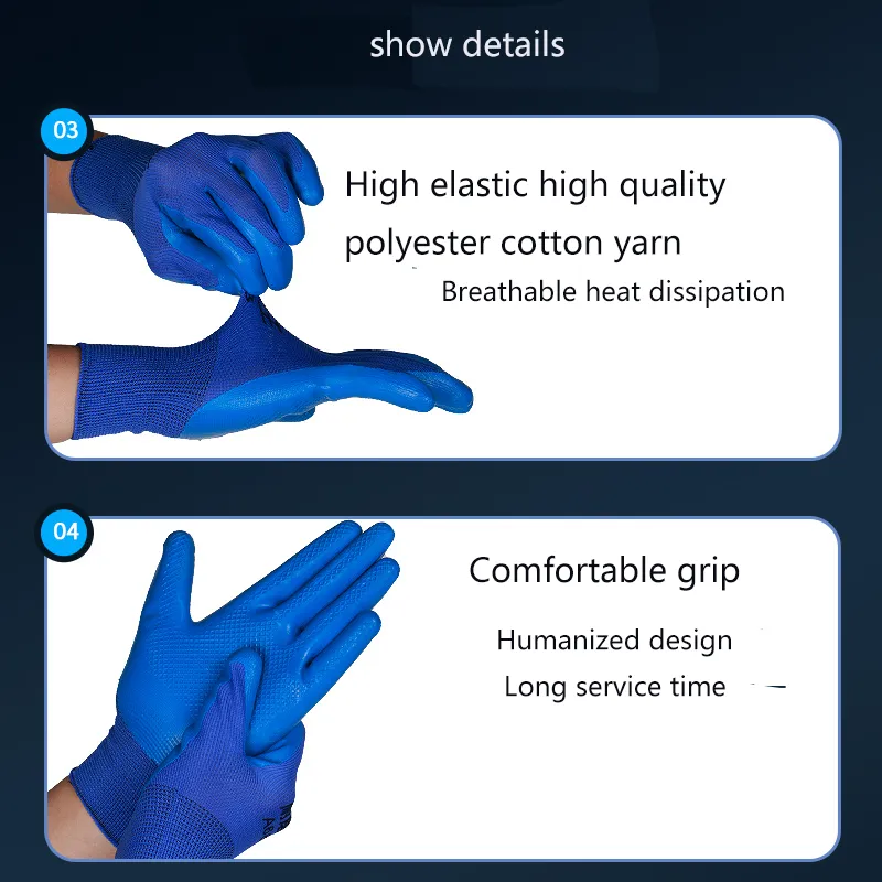 Wholesale High Quality Smooth Coated Industrial Gloves Waterproof And Wear Resistant