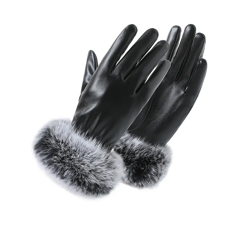 men's rabbit fur lined gloves