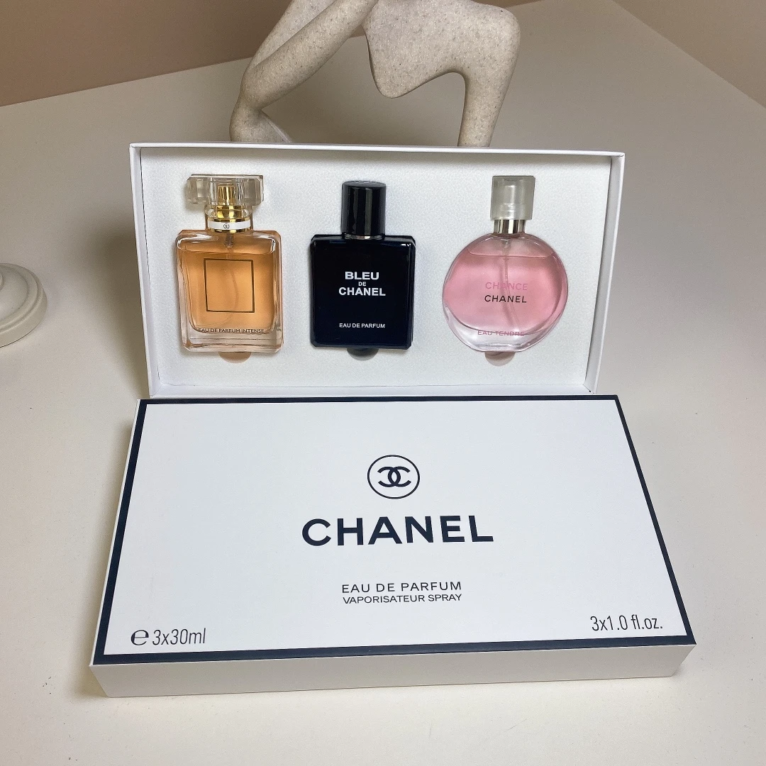 Chanel White Box Sample Set Of 3 Pieces, 30ml X, With Nozzle