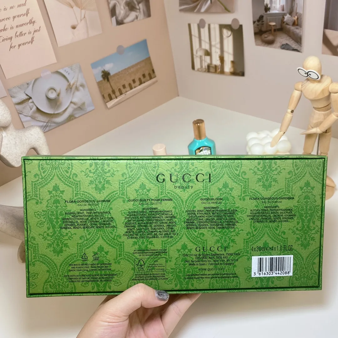 Gucci Green Box Sample Set Of 4 Pieces, 30ml X, With Nozzle