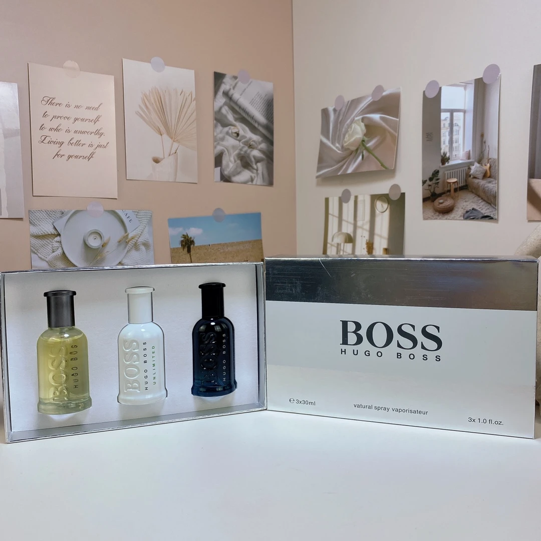 Hugo Boss Men's Chinese Sample Three Piece Set Perfume 30ml X 3 Pieces, With Nozzle