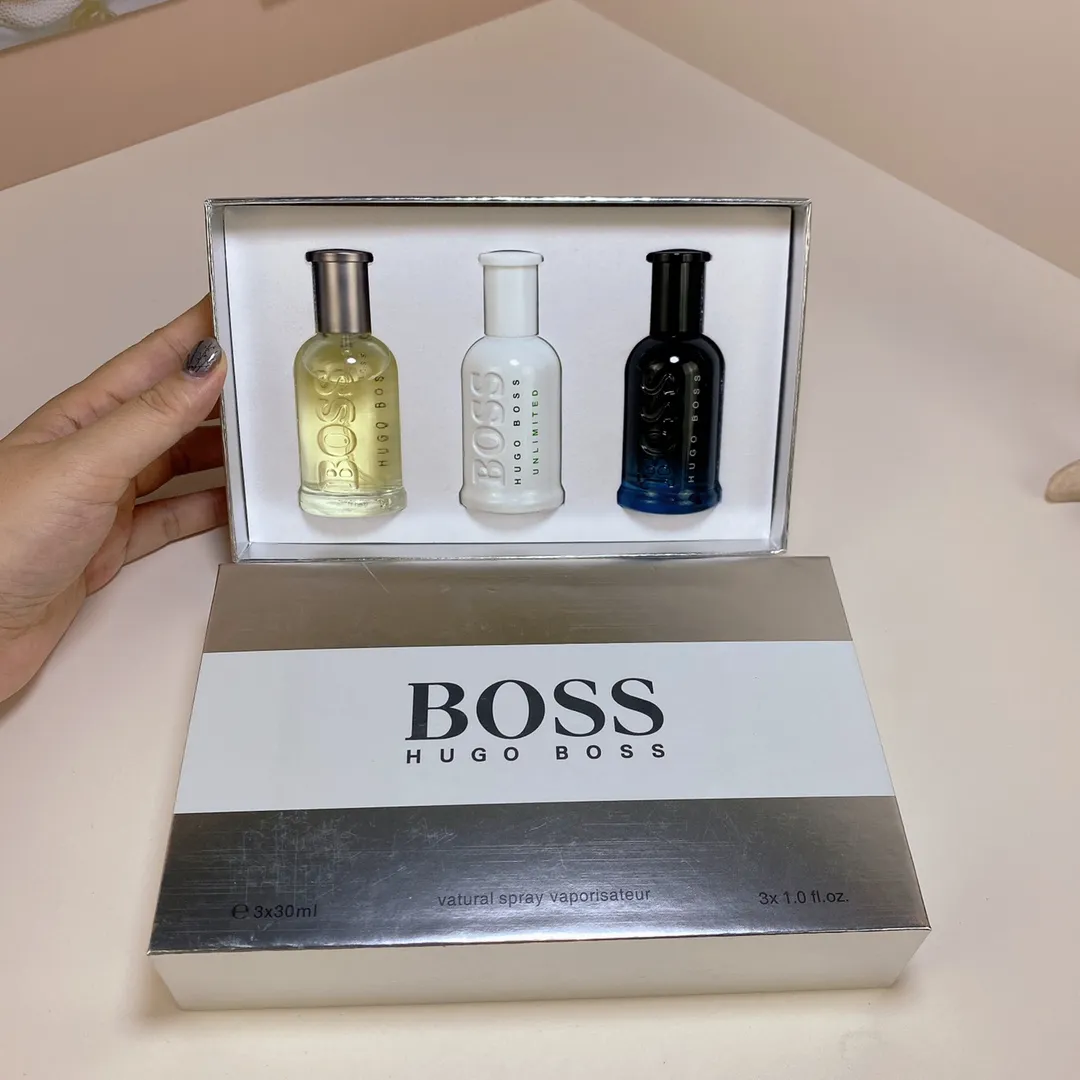 Hugo Boss Men's Chinese Sample Three Piece Set Perfume 30ml X 3 Pieces, With Nozzle