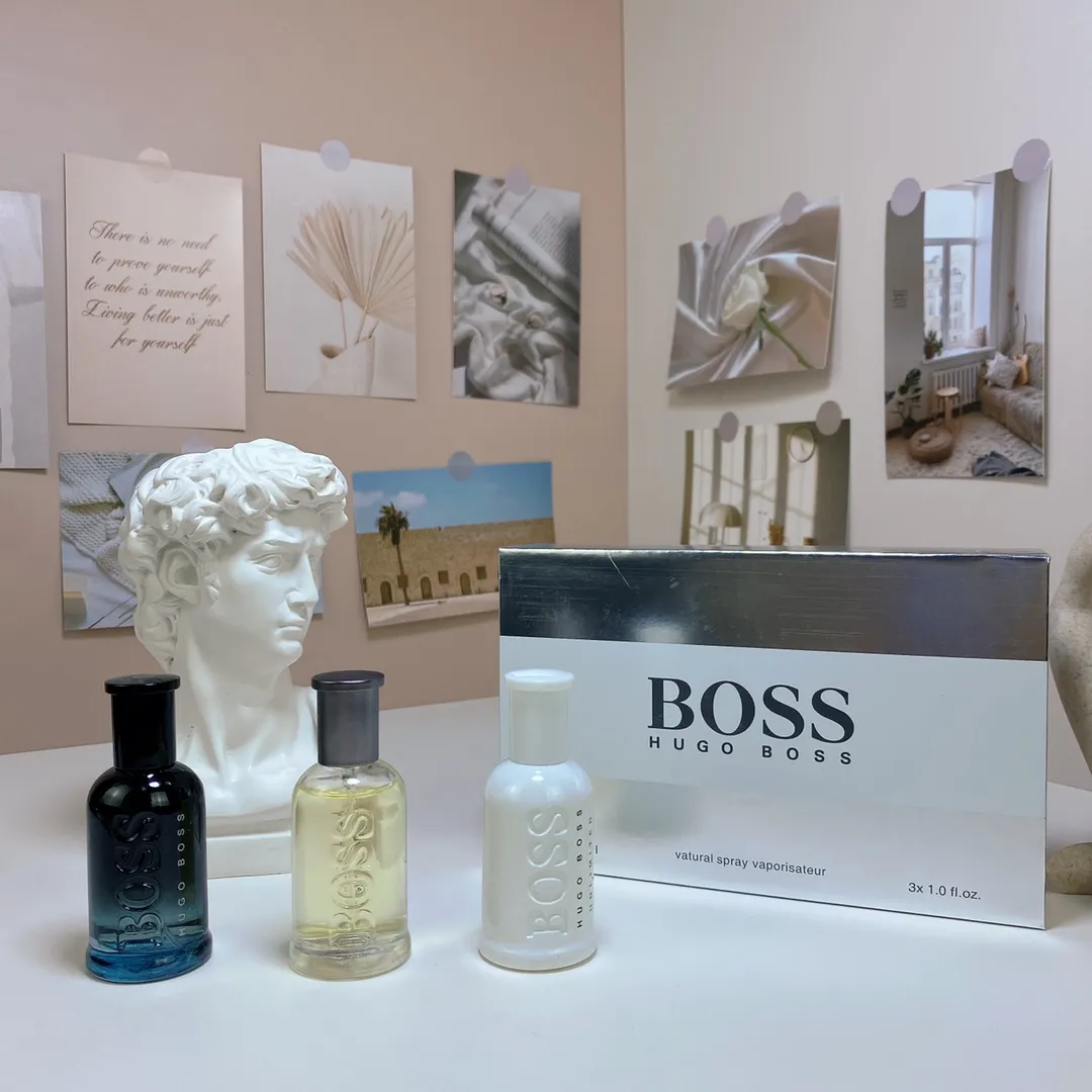Hugo Boss Men's Chinese Sample Three Piece Set Perfume 30ml X 3 Pieces, With Nozzle