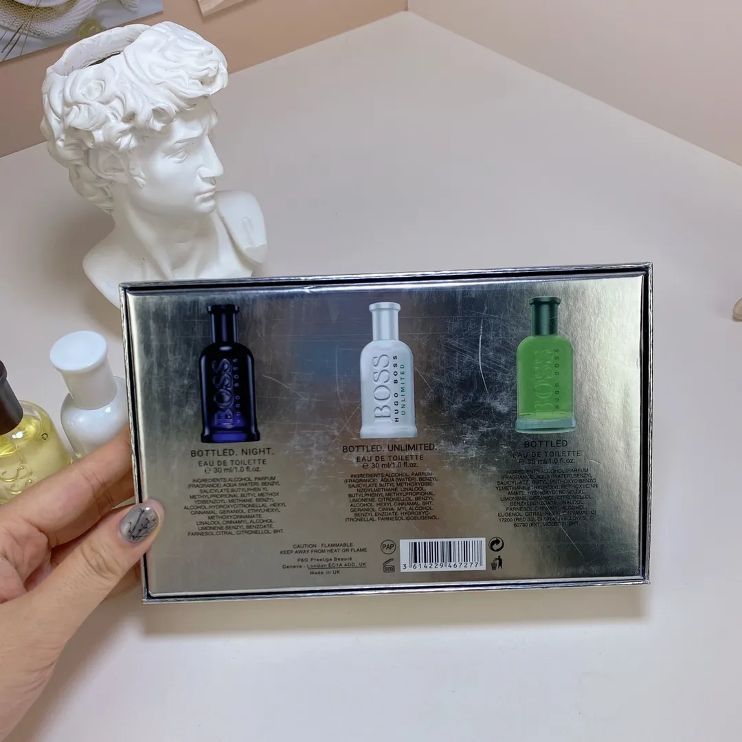 Hugo Boss Men's Chinese Sample Three Piece Set Perfume 30ml X 3 Pieces, With Nozzle