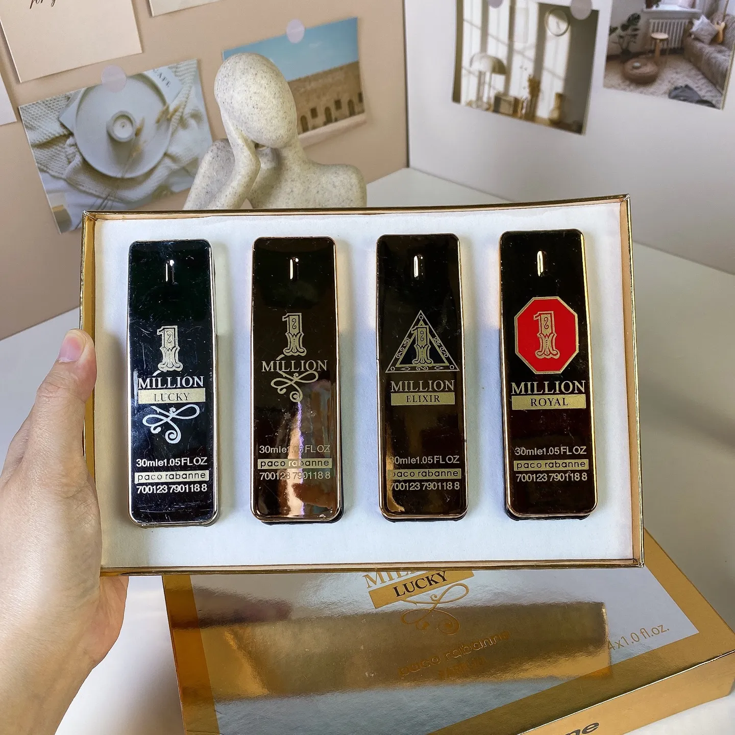 Paco Rabanne Million Men's Sample Four Piece Set, 30mlx4 Pieces, With Nozzle