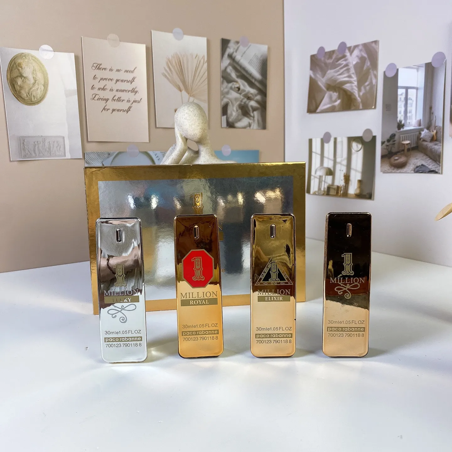 Paco Rabanne Million Men's Sample Four Piece Set, 30mlx4 Pieces, With Nozzle