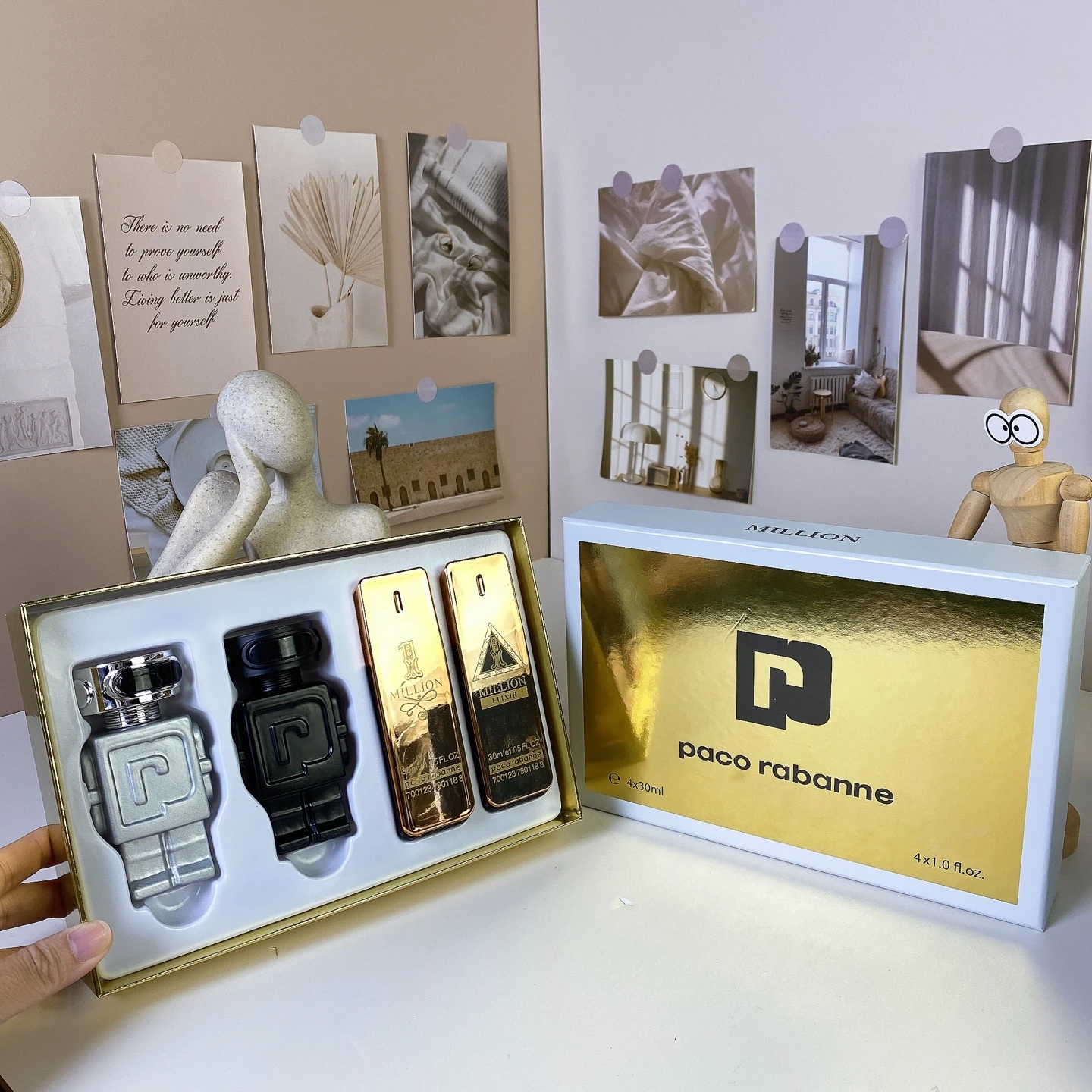 Paco Rabanne Robot Million Men's Sample Four Piece Set 30mlx4, with Spray Nozzle
