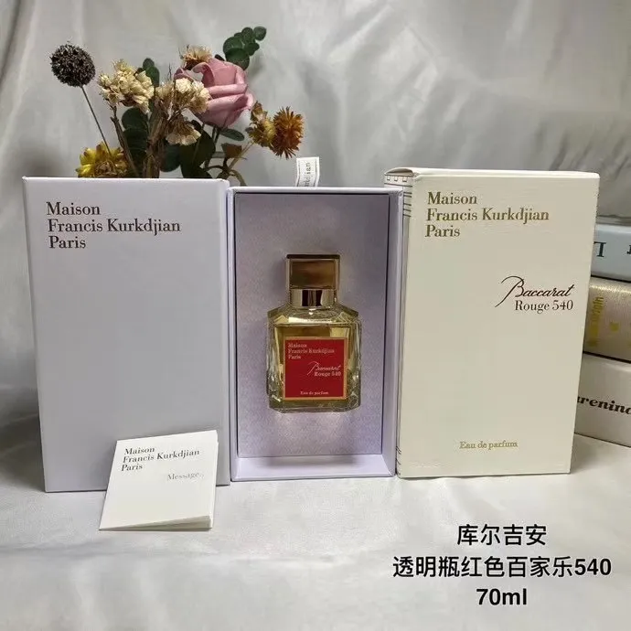 Maison Francis Kurkdjian Transparent Bottle Red Baccarat Rouge540 Baccarat Red Card Gambling Perfume 70ml