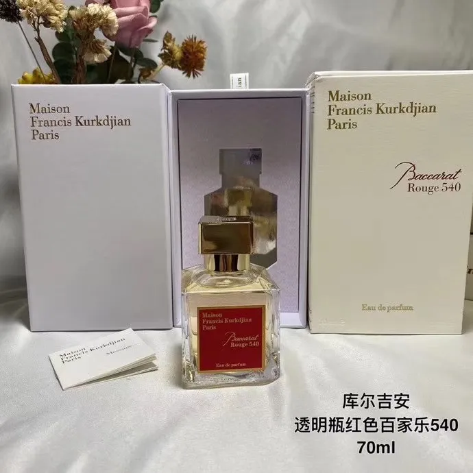 Maison Francis Kurkdjian Transparent Bottle Red Baccarat Rouge540 Baccarat Red Card Gambling Perfume 70ml