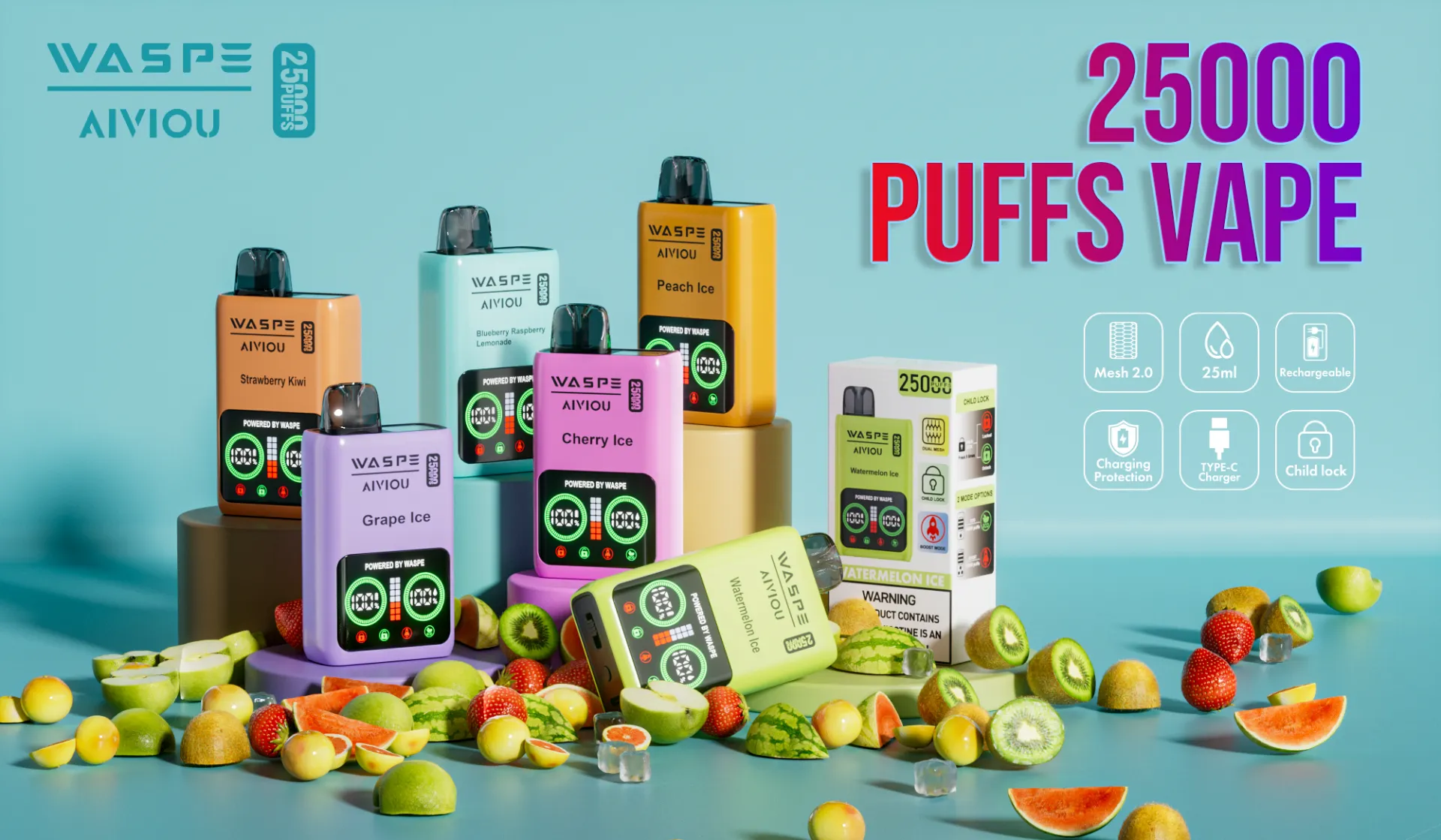 WASPE 25000 PUFFS Dual Mesh Box